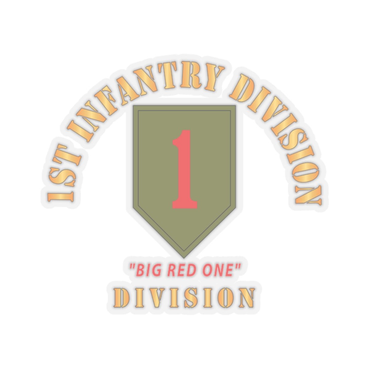 A kiss-Cut Stickers depicting the 1st Infantry Division Big Red One
