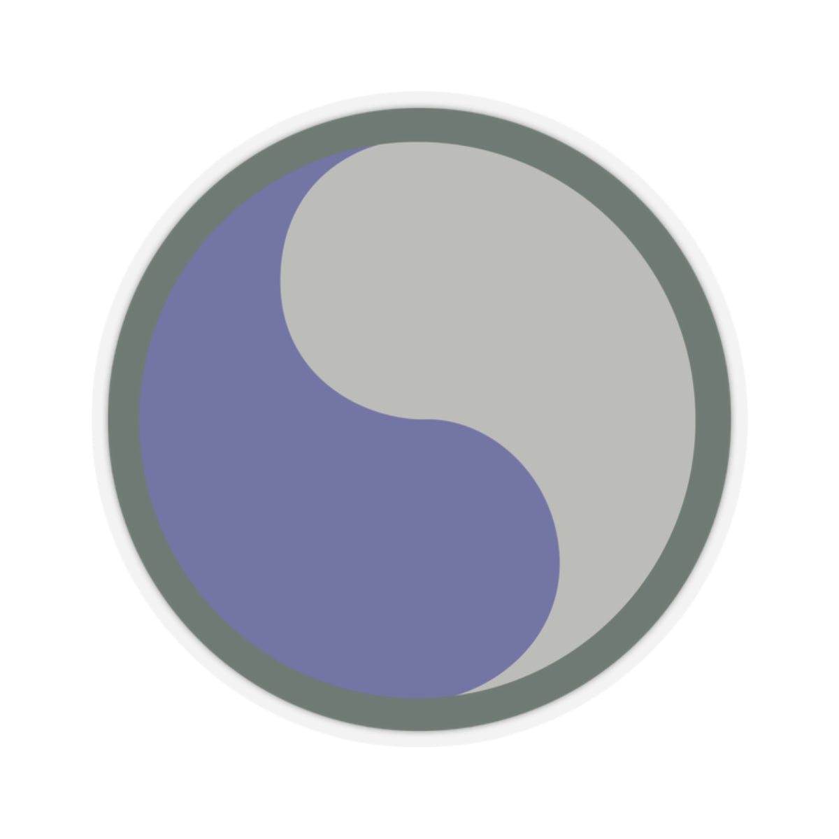The 29th Infantry Division, known as the "Blue and Gray Division," symbolizes unity between the North and South with its shoulder sleeve insignia (SSI) featuring a yin-yang–style circle split in blue and gray.