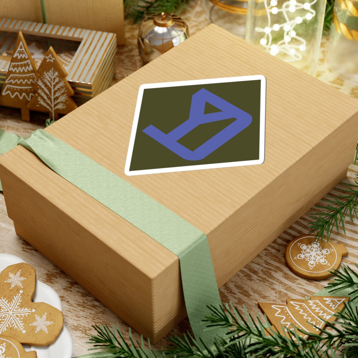 A kiss-Cut Stickers depicting the 26th Infantry Division, nicknamed the "Yankee Division," was composed primarily of National Guard units from New England. Its shoulder sleeve insignia (SSI) features a blue "YD" monogram on an olive drab background.