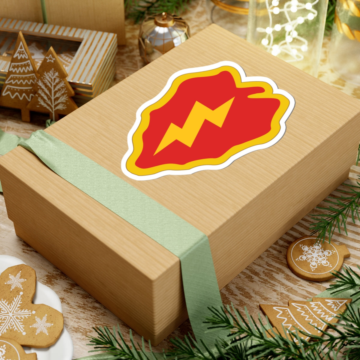 A kiss-Cut Stickers depicting The 25th Infantry Division, nicknamed "Tropic Lightning," is a U.S. Army division based in Hawaii. Its shoulder sleeve insignia (SSI) features a lightning bolt over a taro leaf, representing the division’s Pacific heritage and striking power.