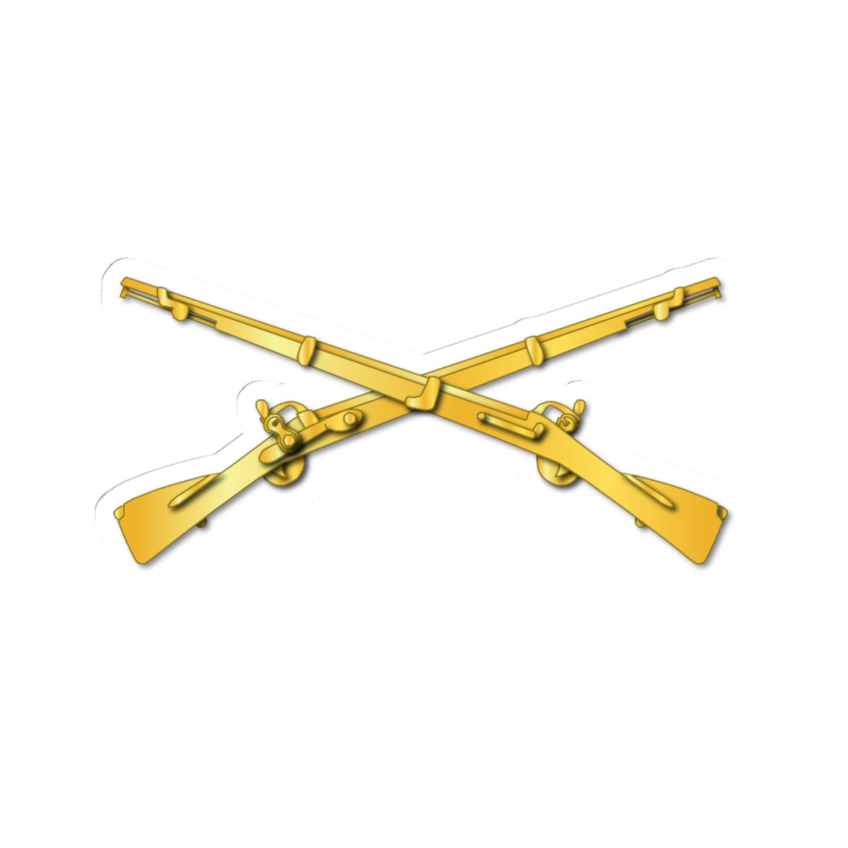 A Kiss-Cut Stickers depicting the Infantry Branch Crossed Rifles