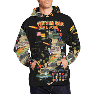 Men's All Over Print Hoodie (USA Size) (Model H13) - Map - Vietnam Units -with Wpns - Equipment