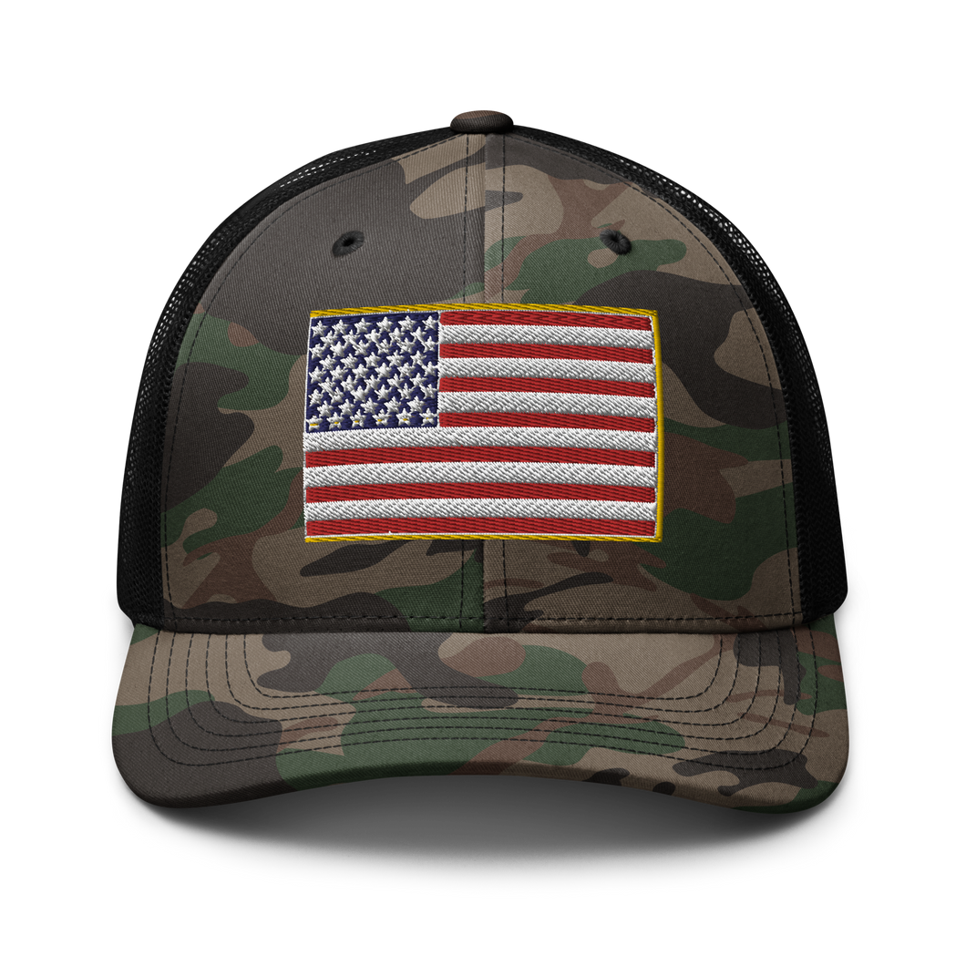 Camouflage trucker hat - United States of America Flag