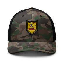 Load image into Gallery viewer, Camouflage trucker hat - Army - 740th Tank Battalion DUI wo Text
