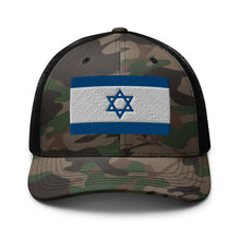 Load image into Gallery viewer, Camouflage trucker hat - Israel Flag
