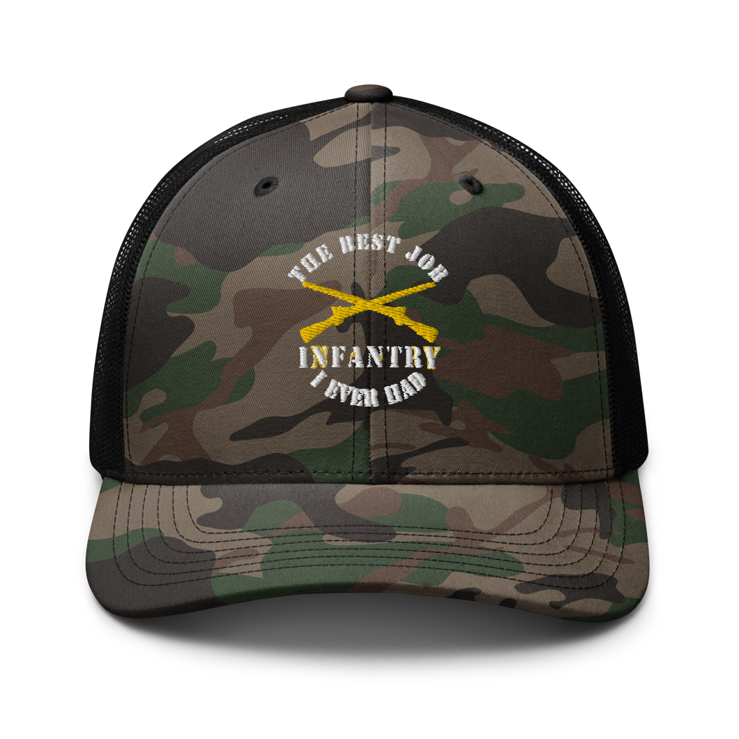 Camouflage trucker hat - Army - The Best Job I ever had - Infantry Br - US Army X 300