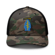 Load image into Gallery viewer, Camouflage trucker hat - SOF - Special Forces SSI
