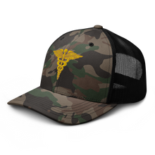 Load image into Gallery viewer, Camouflage trucker hat - Medical - Medical Symbol - Caduceus
