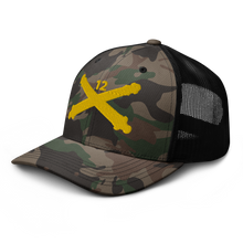 Load image into Gallery viewer, Camouflage trucker hat - Army - 12th Field Artillery Regt - Artillery Br wo Txt
