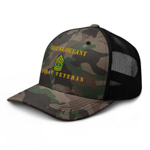 Load image into Gallery viewer, Camouflage trucker hat - Army - First Sergeant - Combat Veteran - Line
