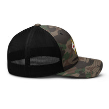 Load image into Gallery viewer, Camouflage trucker hat - Army - 124th Signal Bn - Voice Iron Horse - Vietnam Vet
