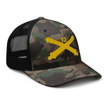 Load image into Gallery viewer, Camouflage trucker hat - Army - 12th Field Artillery Regt - Artillery Br wo Txt
