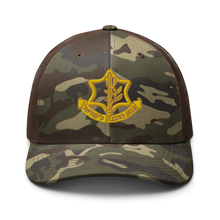 Load image into Gallery viewer, Camouflage trucker hat - Badge of the Israel Defence Forces X 300
