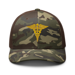 Camouflage trucker hat - Medical - Medical Symbol - Caduceus