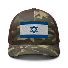 Load image into Gallery viewer, Camouflage trucker hat - Israel Flag
