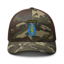 Load image into Gallery viewer, Camouflage trucker hat - SOF - Special Forces SSI
