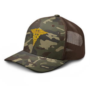 Camouflage trucker hat - Medical - Medical Symbol - Caduceus