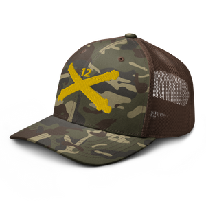 Camouflage trucker hat - Army - 12th Field Artillery Regt - Artillery Br wo Txt