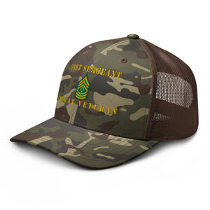 Camouflage trucker hat - Army - First Sergeant - Combat Veteran - Line