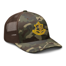 Load image into Gallery viewer, Camouflage trucker hat - Badge of the Israel Defence Forces X 300
