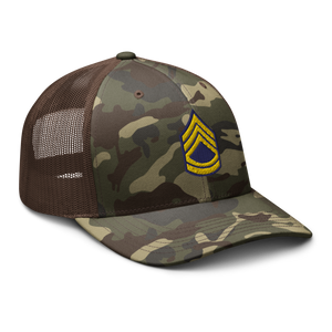 Camouflage trucker hat - Army - Enlisted - Sergeant First Class - SFC - Blue X 300