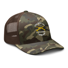 Load image into Gallery viewer, Camouflage trucker hat - Army - The Best Job I ever had - Infantry Br - US Army X 300
