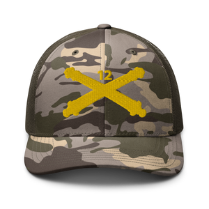 Camouflage trucker hat - Army - 12th Field Artillery Regt - Artillery Br wo Txt