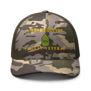 Camouflage trucker hat - Army - First Sergeant - Combat Veteran - Line