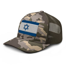 Load image into Gallery viewer, Camouflage trucker hat - Israel Flag
