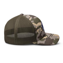 Load image into Gallery viewer, Camouflage trucker hat - Spyder Ryder - Free Wheel Motion - Blue
