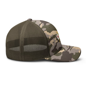 Camouflage trucker hat - Army - 124th Signal Bn - Voice Iron Horse - Vietnam Vet