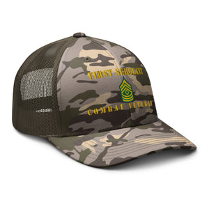 Camouflage trucker hat - Army - First Sergeant - Combat Veteran - Line