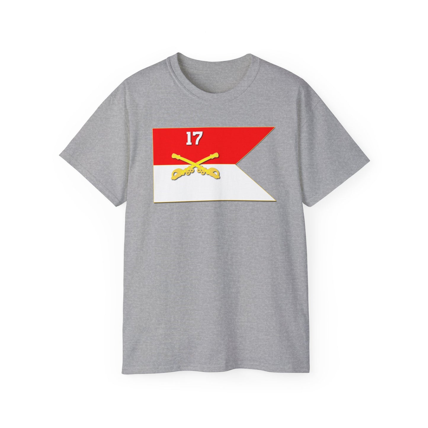 A Unisex Ultra Cotton Tee depicting  17th Cavalry Guidon 