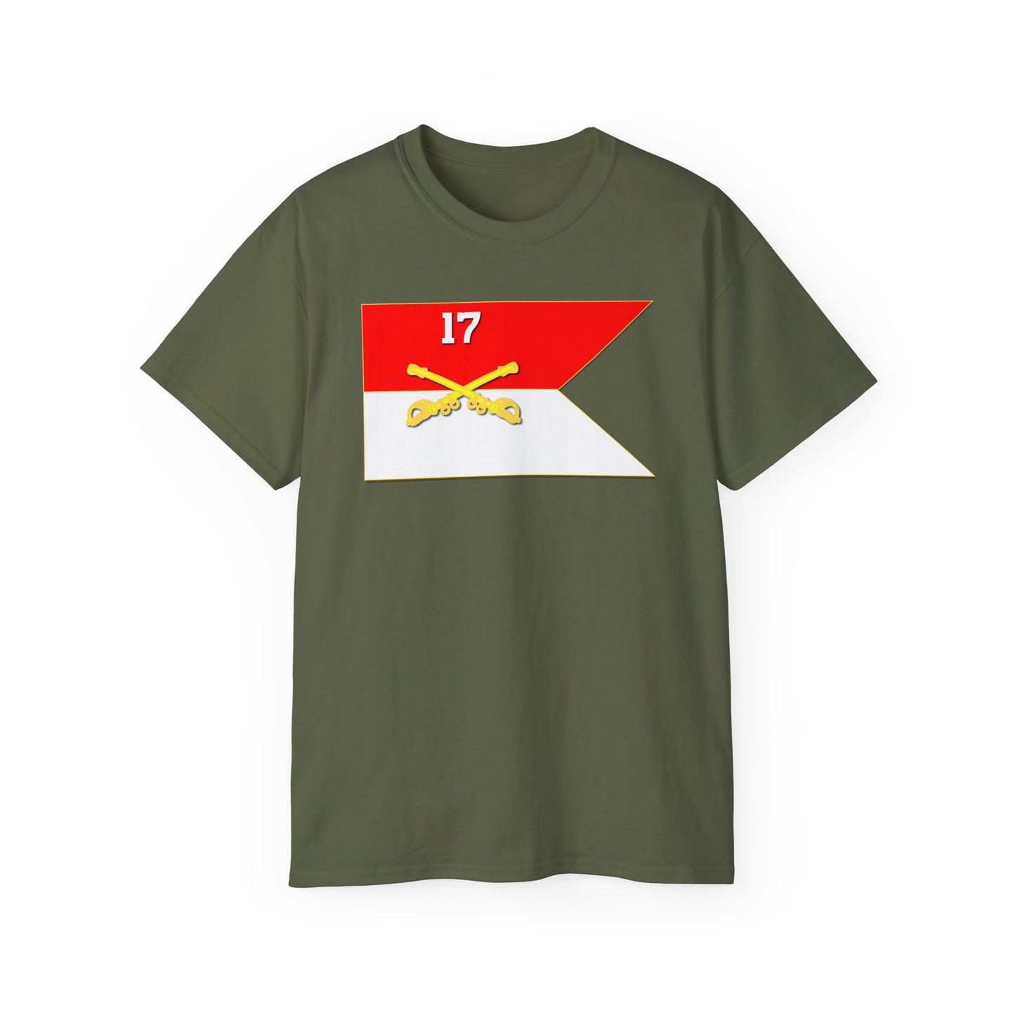 A Unisex Ultra Cotton Tee depicting 17th Cavalry Guidon