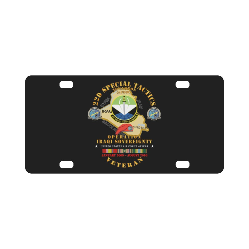 USAF - 22d Special Tactics Squadron - Opn Iraqi Sovereignty - 2010 w IRAQ SVC Classic License Plate