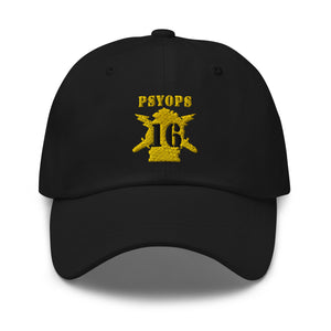 Dad hat - Army - PSYOPS w Branch Insignia - 16th Battalion Numeral - Line X 300 - Hat