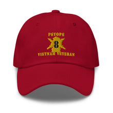 Load image into Gallery viewer, Dad hat - Army - PSYOPS w Branch Insignia - 8th Battalion Numeral - w Vietnam Vet  Below X 300 - Hat
