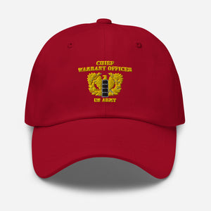 Dad hat - Emblem - Warrant Officer 4 - CW4 w Eagle - US Army