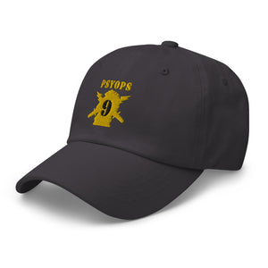 Dad hat - Army - PSYOPS w Branch Insignia - 9th Battalion Numeral - Line X 300 - Hat