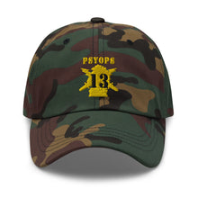 Load image into Gallery viewer, Dad hat - Army - PSYOPS w Branch Insignia - 13th Battalion Numeral - Line X 300 - Hat
