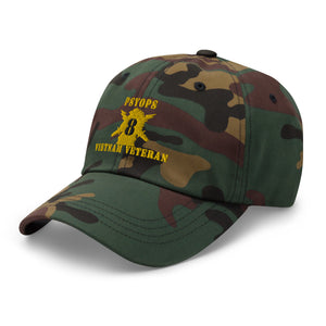 Dad hat - Army - PSYOPS w Branch Insignia - 8th Battalion Numeral - w Vietnam Vet  Below X 300 - Hat