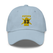 Load image into Gallery viewer, Dad hat - Army - PSYOPS w Branch Insignia - 13th Battalion Numeral - Line X 300 - Hat
