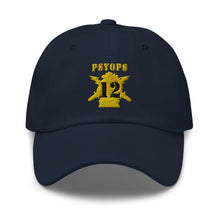 Load image into Gallery viewer, Dad hat - Army - PSYOPS w Branch Insignia - 12th Battalion Numeral - Line X 300 - Hat
