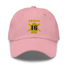 Load image into Gallery viewer, Dad hat - Army - PSYOPS w Branch Insignia - 16th Battalion Numeral - Line X 300 - Hat
