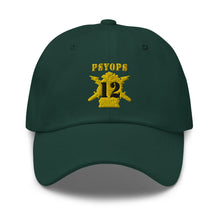 Load image into Gallery viewer, Dad hat - Army - PSYOPS w Branch Insignia - 12th Battalion Numeral - Line X 300 - Hat
