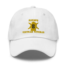 Load image into Gallery viewer, Dad hat - Army - PSYOPS w Branch Insignia - 8th Battalion Numeral - w Vietnam Vet  Below X 300 - Hat
