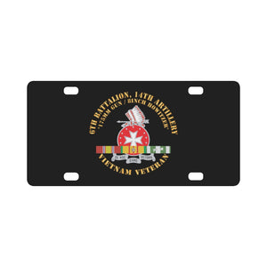 6th Battalion, 14th Artillery Regiment - DUI - VN SVC BAR - Top X 300 Classic License Plate