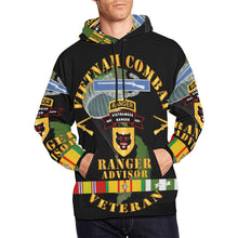 Load image into Gallery viewer, Men&#39;s All Over Print Hoodie (USA Size) (Model H13) - Vietnam Combat Infantry Vet w Vietnamese Ranger Advisor w Parachute
