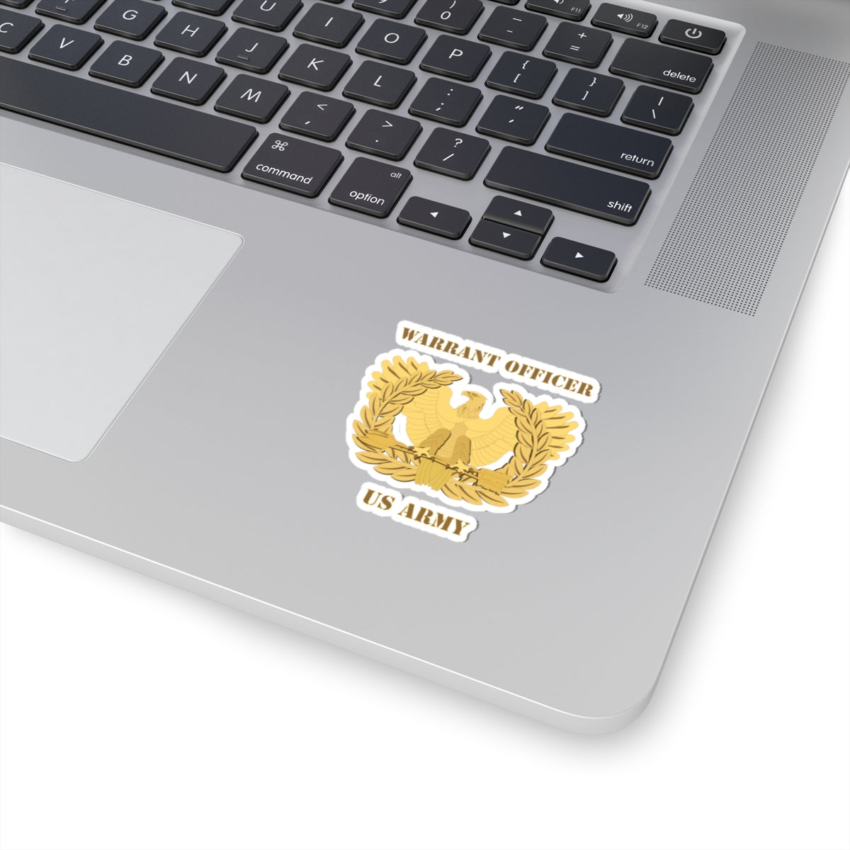 A kiss-Cut Stickers depicting the Army Emblem Warrant Officer