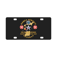 Load image into Gallery viewer, Army - Korea Service Vet - 2nd Infantry Div - 8th US Army Classic License Plate
